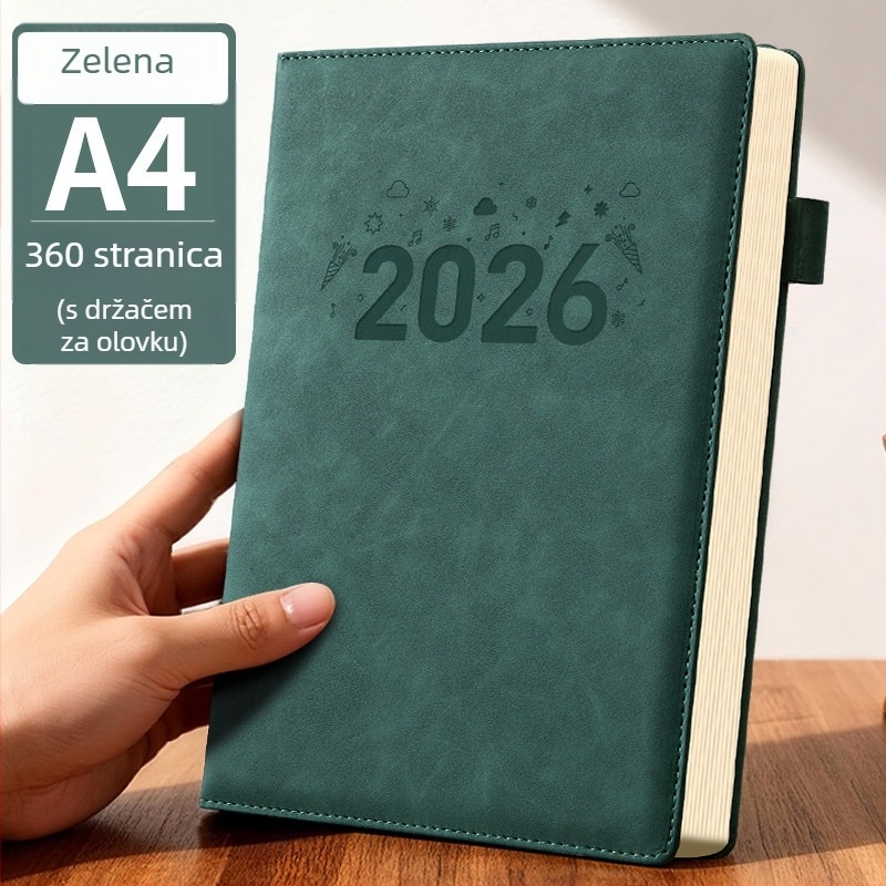 Bilježnica Qiao Sen, PU koža, nitno vezivanje, Daolin papir, 200-300 stranica, poslovni stil