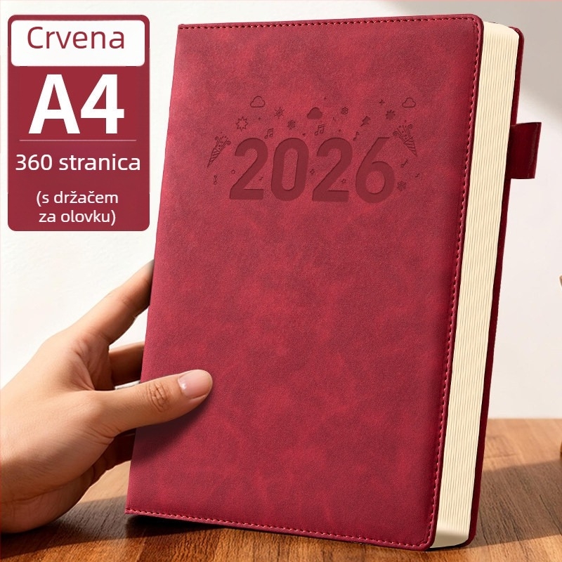 Bilježnica Qiao Sen, PU koža, nitno vezivanje, Daolin papir, 200-300 stranica, poslovni stil