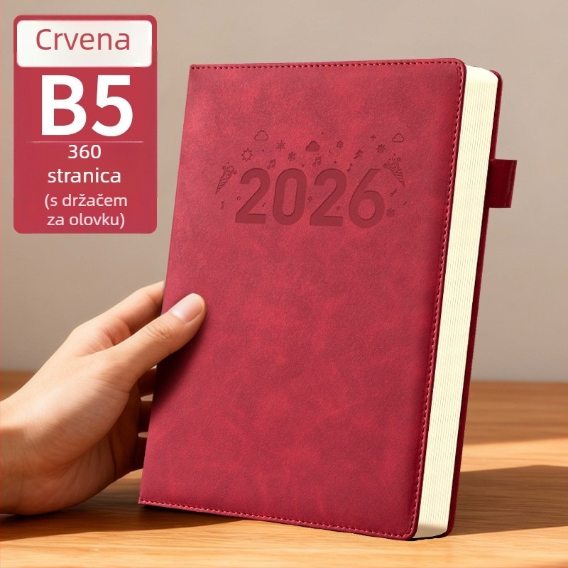 Bilježnica Qiao Sen, PU koža, nitno vezivanje, Daolin papir, 200-300 stranica, poslovni stil