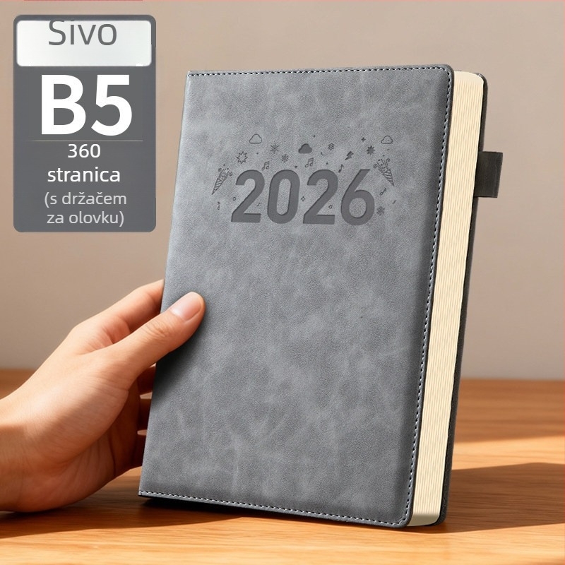 Bilježnica Qiao Sen, PU koža, nitno vezivanje, Daolin papir, 200-300 stranica, poslovni stil