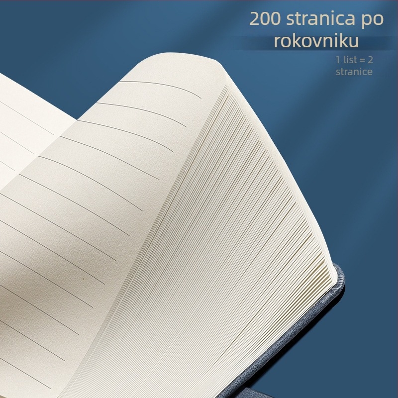 Bilježnica Starship – omot od imitacije kože, bežično povezivanje, Dowling papir 80 g, 100–200 stranica