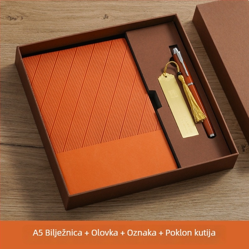 Poklon set bilježnica s prilagođenim logom, mekana kožna poslovna bilježnica, prijenosna