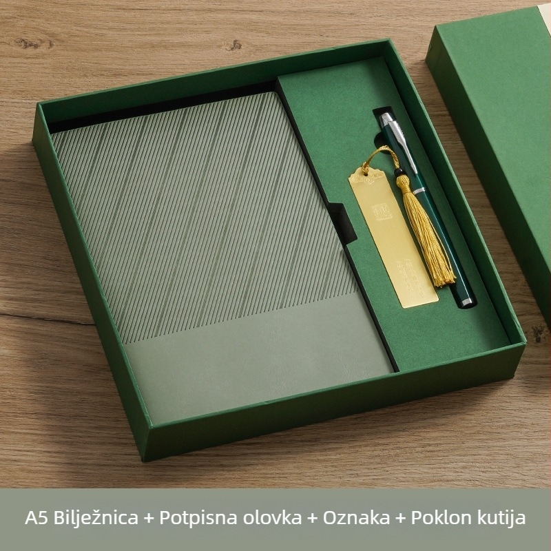 Poklon set bilježnica s prilagođenim logom, mekana kožna poslovna bilježnica, prijenosna