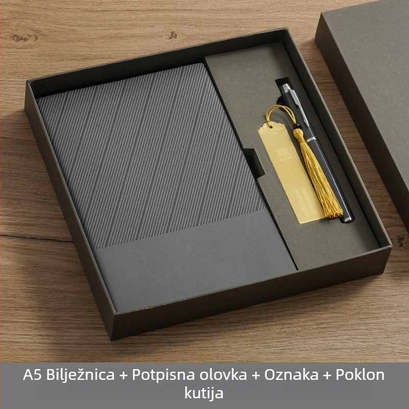 Poklon set bilježnica s prilagođenim logom, mekana kožna poslovna bilježnica, prijenosna