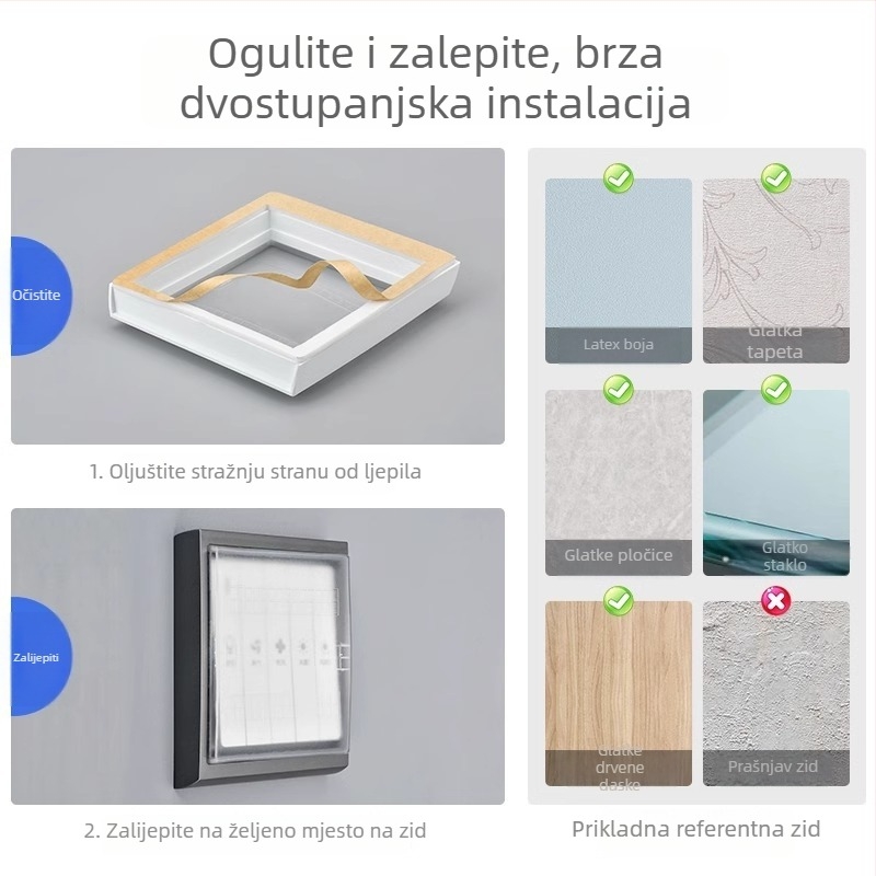 Tip 86 Ljepljiva silikonska vodootporna kutija za prekidač u kupaonici – potpuno zatvorena, djeci sigurna, marka Qiman, pribor utičnice