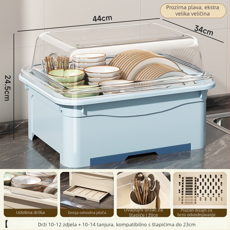 Stalak za posuđe s poklopcem — Lechuang, plastika, moderan minimalistički stil