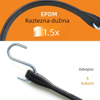 Gumeni remen za pričvršćivanje tereta s elastičnim užetom, nosivost 60, licencirana privatna oznaka