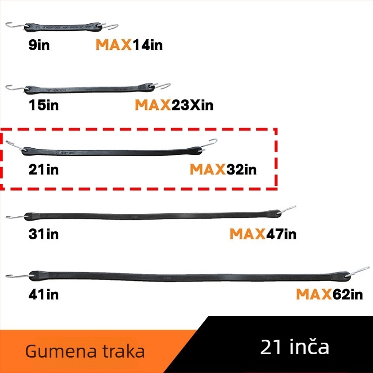 Gumeni remen za pričvršćivanje tereta s elastičnim užetom, nosivost 60, licencirana privatna oznaka
