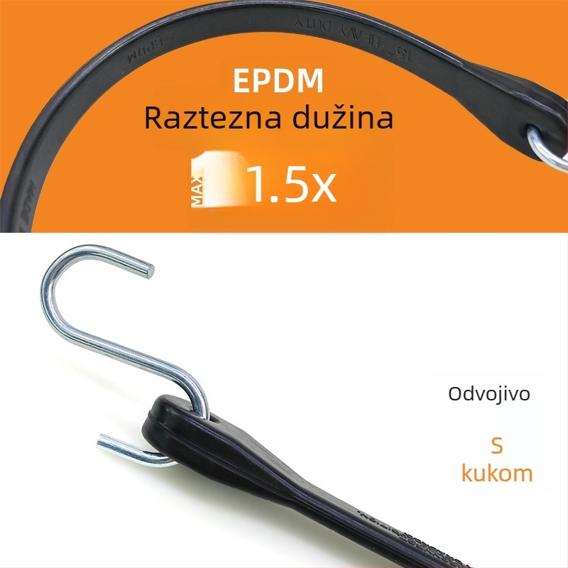 Gumeni remen za pričvršćivanje tereta s elastičnim užetom, nosivost 60, licencirana privatna oznaka