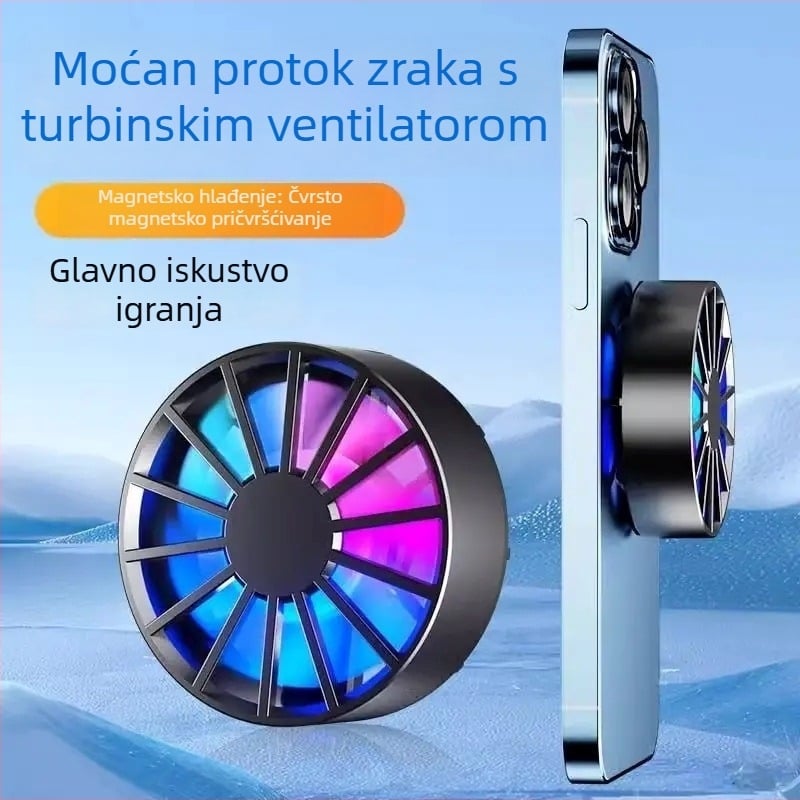 Magnetski hladnjak za telefone i tablete – zračno hlađenje za igre, Materijal: ABS+PC+silika gel+legura, Kompatibilnost: Android, iPad