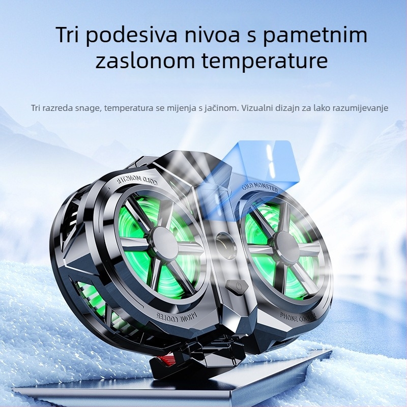 X117 Hladnjak za mobitel – 3 brzine tiho hlađenje, 6W, Type-C, ABS+ aluminijska legura, 156 g
