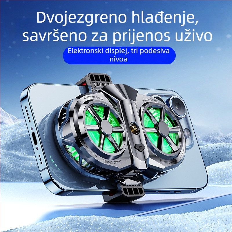 X117 Hladnjak za mobitel – 3 brzine tiho hlađenje, 6W, Type-C, ABS+ aluminijska legura, 156 g