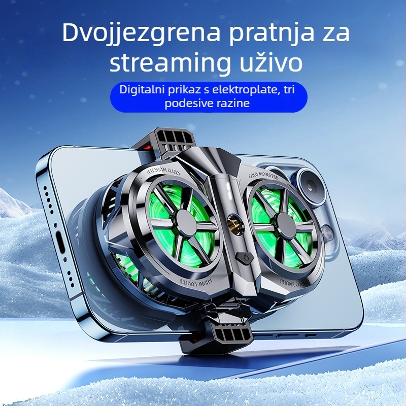 X117 Hladnjak za mobitel – 3 brzine tiho hlađenje, 6W, Type-C, ABS+ aluminijska legura, 156 g