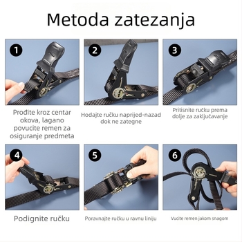 Svestrani pojas za pričvršćivanje tereta s dvostrukim kukama, zadebljan, otporan na habanje