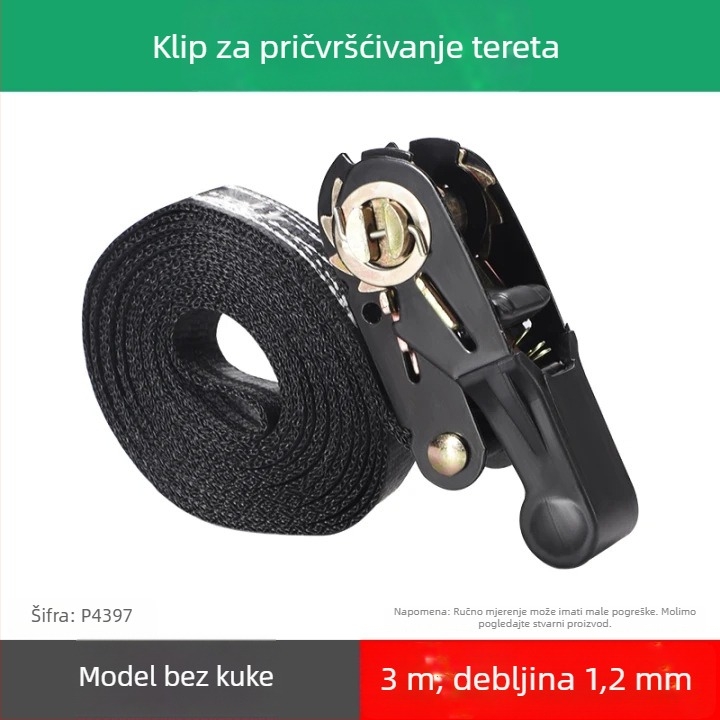 Svestrani pojas za pričvršćivanje tereta s dvostrukim kukama, zadebljan, otporan na habanje