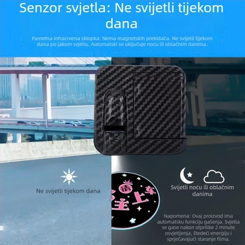 Automobilsko dobrodošljivo svjetlo s anđelovim krilima i projekcijom (bez kabela, ljepljivi nosač, 5V, 0,2A, model Mks-3234)