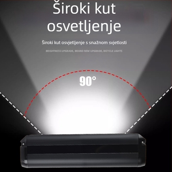 Gelin USB-C punjivo prednje svjetlo za bicikl, aluminijska legura, 2600 lumena, noćna vožnja, montaža vijcima