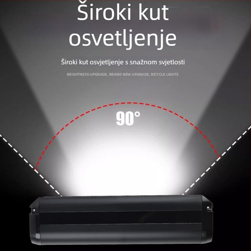 Gelin USB-C punjivo prednje svjetlo za bicikl, aluminijska legura, 2600 lumena, noćna vožnja, montaža vijcima