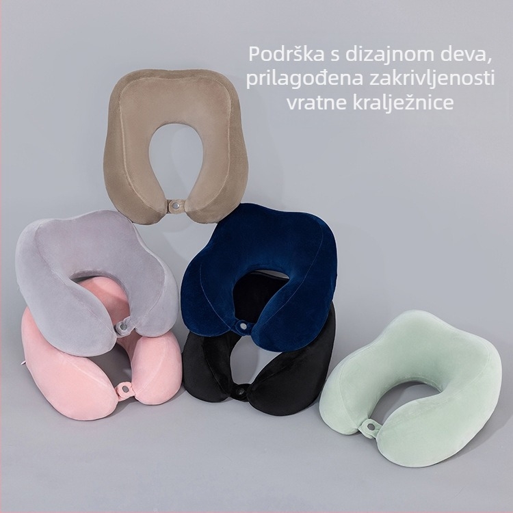 Memory pjena U-oblikovani jastuk za vrat za putovanja — potpora vrata, prenosni dizajn, prozračan materijal