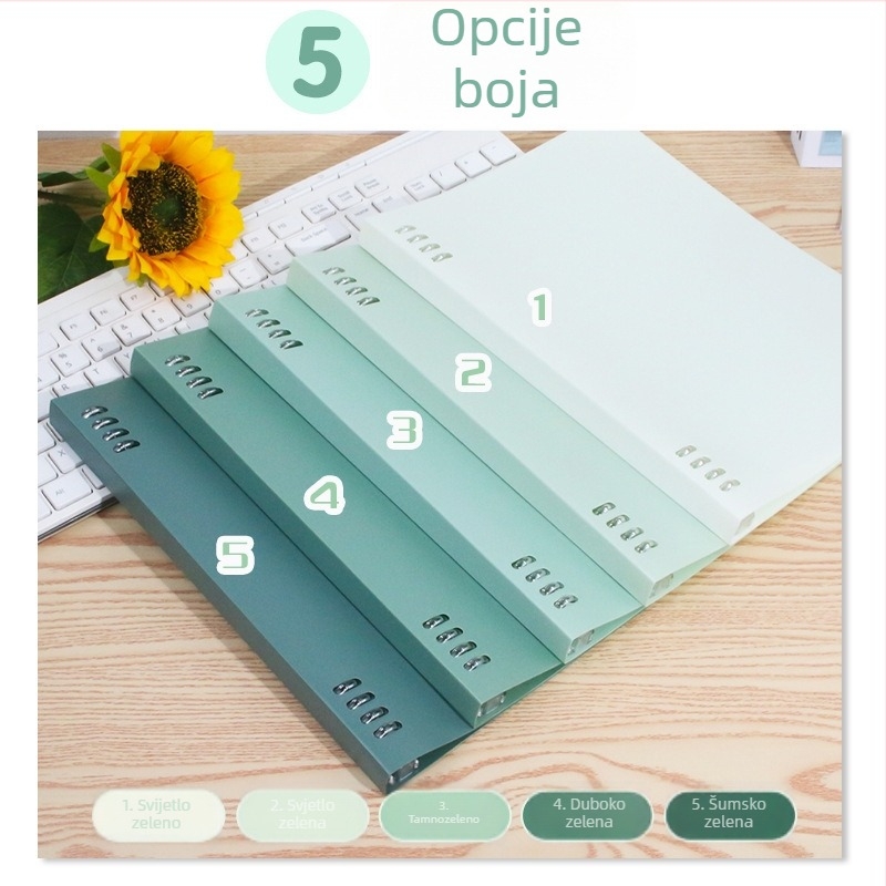 Spiralno povezani bilježnica s uklonjivim jezgrom, 60 listova, 8 rupa, model 0125