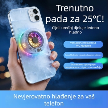 Klip za hlađenje mobitela sa magnetskim pričvršćivanjem – SR-018, 15W (5V 3A), ABS+ aluminijska legura, USB-C, 64 g, za igrice i prijenos uživo