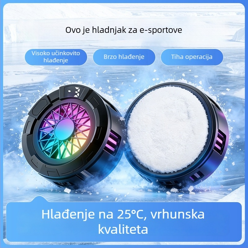 Klip za hlađenje mobitela sa magnetskim pričvršćivanjem – SR-018, 15W (5V 3A), ABS+ aluminijska legura, USB-C, 64 g, za igrice i prijenos uživo