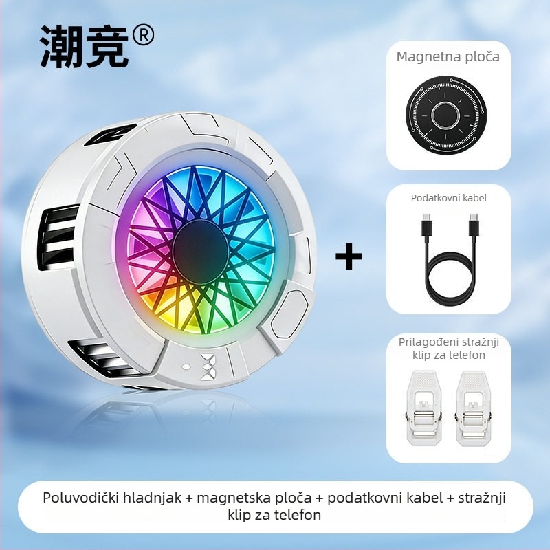 Klip za hlađenje mobitela sa magnetskim pričvršćivanjem – SR-018, 15W (5V 3A), ABS+ aluminijska legura, USB-C, 64 g, za igrice i prijenos uživo