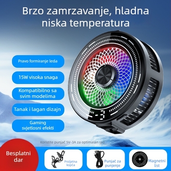 Tl03 Hladnjak za telefon s magnetskim zadnjim klipom, poluvodička tehnologija, digitalni zaslon, AI upravljanje temperaturom, 15W