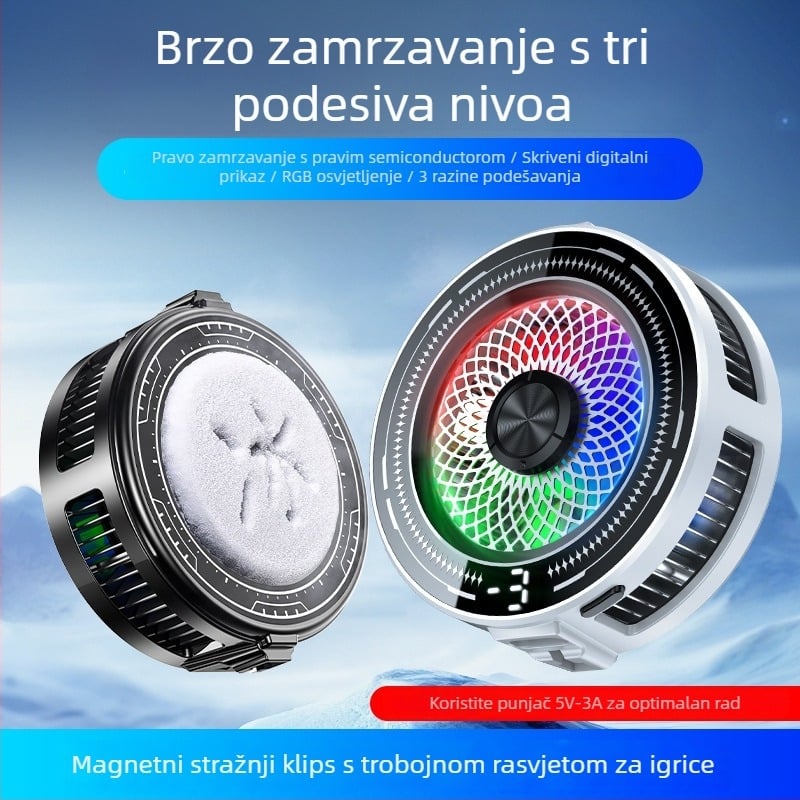 Tl03 Hladnjak za telefon s magnetskim zadnjim klipom, poluvodička tehnologija, digitalni zaslon, AI upravljanje temperaturom, 15W