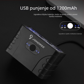 JOHORSE Osam LED prednja svjetiljka za bicikl – punjiva, vodootporna, za planinski bicikl