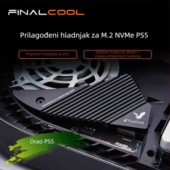 PS5 M.2 aluminijski hladnjak s 1 toplinskom cijevi — tiho hlađenje SSD-a