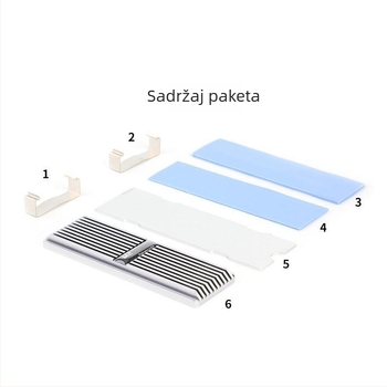 Hlađenje za M.2 NVMe SSD — aluminij, kompatibilan s kućištem računala