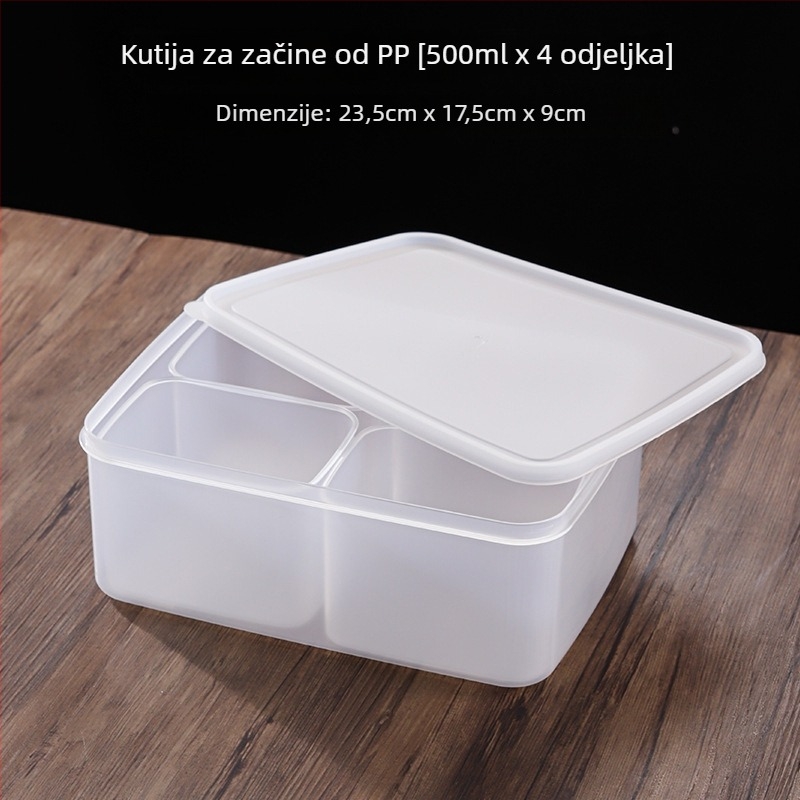Keramička četvrtasta kutija za začine, šest odjeljaka, za komercijalnu upotrebu