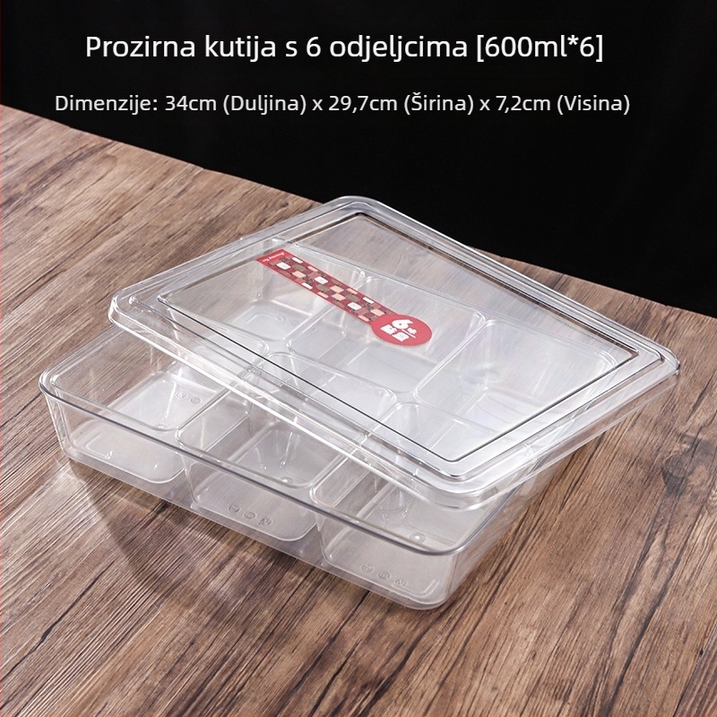 Keramička četvrtasta kutija za začine, šest odjeljaka, za komercijalnu upotrebu