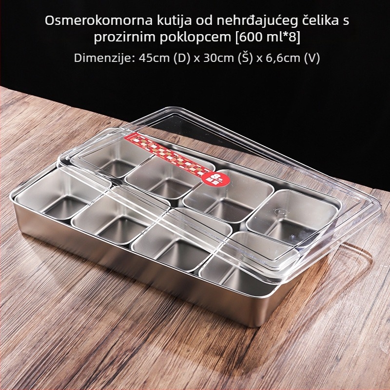 Keramička četvrtasta kutija za začine, šest odjeljaka, za komercijalnu upotrebu