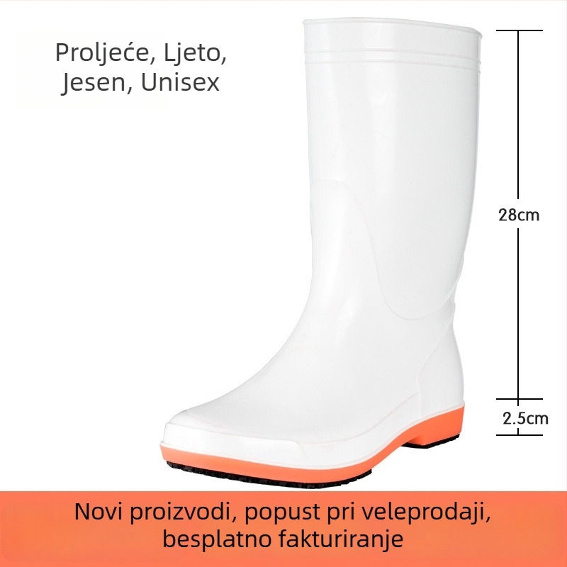 Visoke PVC čizme za kuhinju – protuklizne, vodootporne i otporne na ulje, profesionalne kuharske cipele s gumenom potplatom