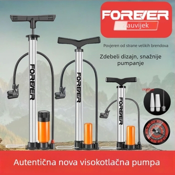 Visokotlašna ručna pumpa za bicikl, e-bike, motocikl, automobil, kućnu upotrebu i košarku – višenamjenska