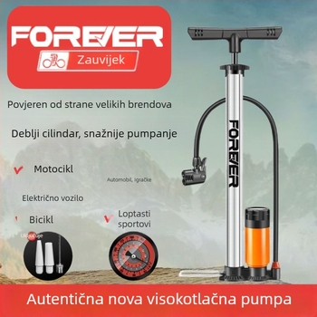 Visokotlašna ručna pumpa za bicikl, e-bike, motocikl, automobil, kućnu upotrebu i košarku – višenamjenska