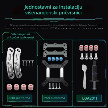 Hlađenje CPU s dvostrukim tornjem, zračno hlađenje, ARGB, šest toplinskih cijevi, dvostruki ventilator, kompatibilan s 1700/AM5