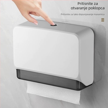 Držač kutije maramica za zid od ABS-a, bez bušenja, vodootporan, višestruka namjena, model 4015