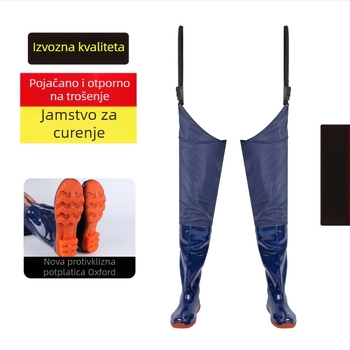 Čizme za presađivanje riže, iznad koljena, s prednjim vezivanjem, protuklizne i otporne, PVC gornji dio