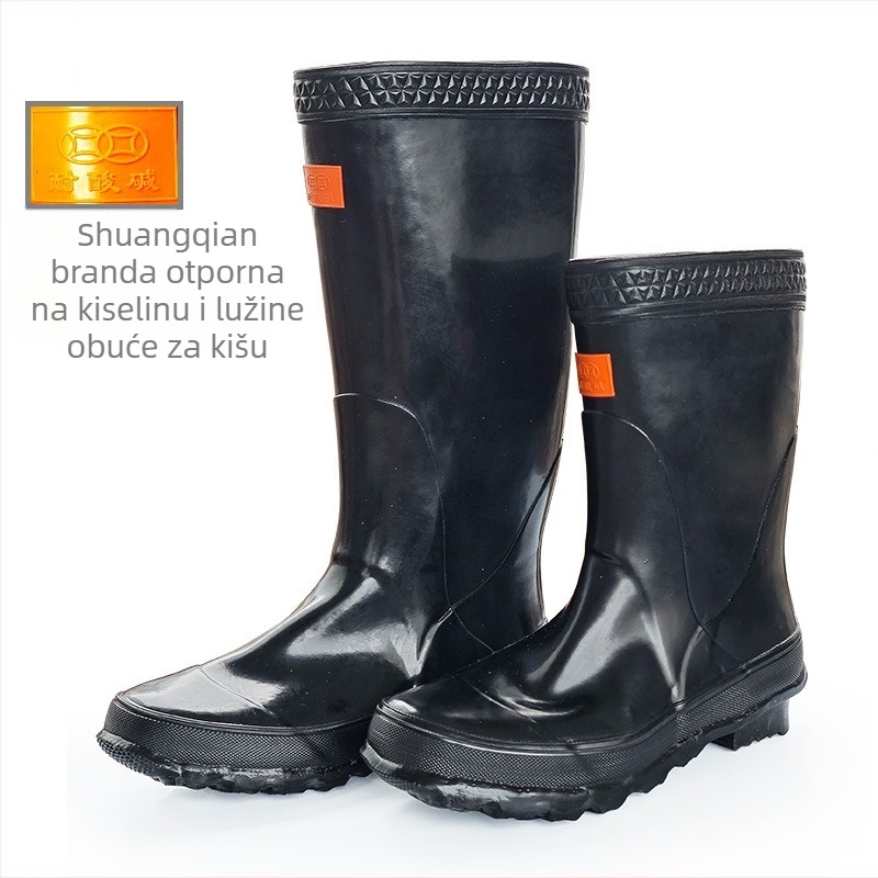 Double Money visoke gumene čizme za kišu za industrijsku i rudarsku upotrebu – vodonepropusne, protuklizne, otporne na habanje, otporne na kiseline i baze