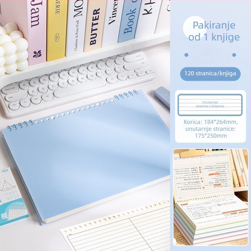 Bilježnica s odjeljcima za pogreške, s rastavljenom vezom (loose-leaf), Dowling papir 75 g, 100–200 stranica, PP korica