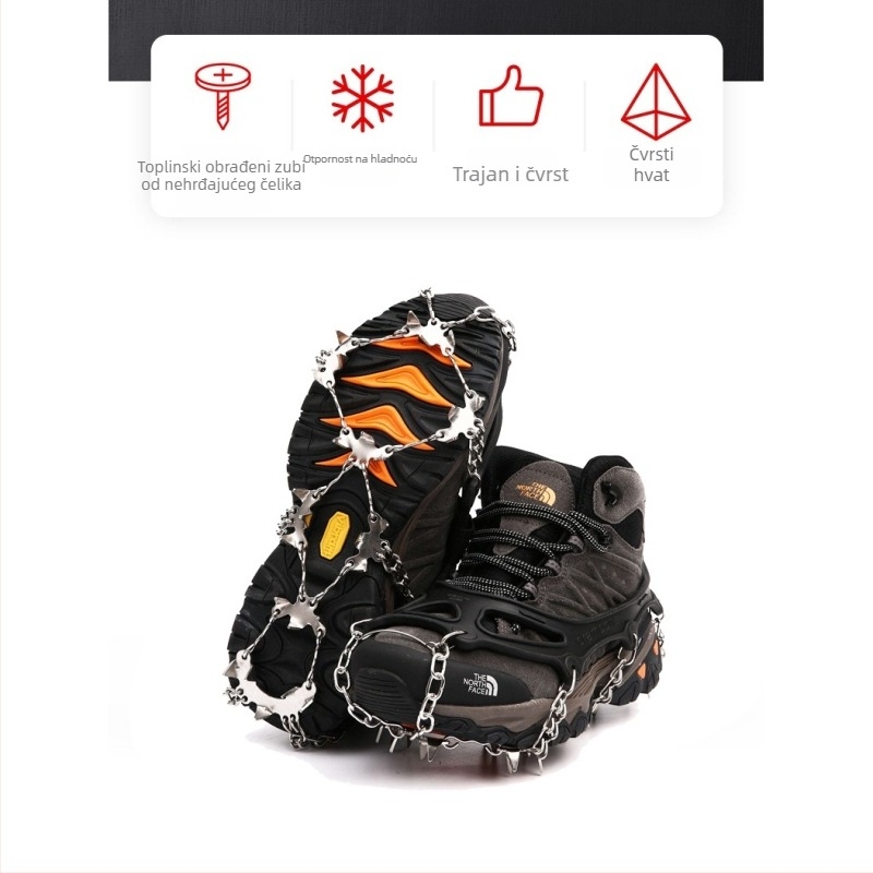 Kramponi od nehrđajućeg čelika za snijeg, s 11 i 26 zubima, protivklizni, za profesionalno planinarenje i penjanje po stijeni