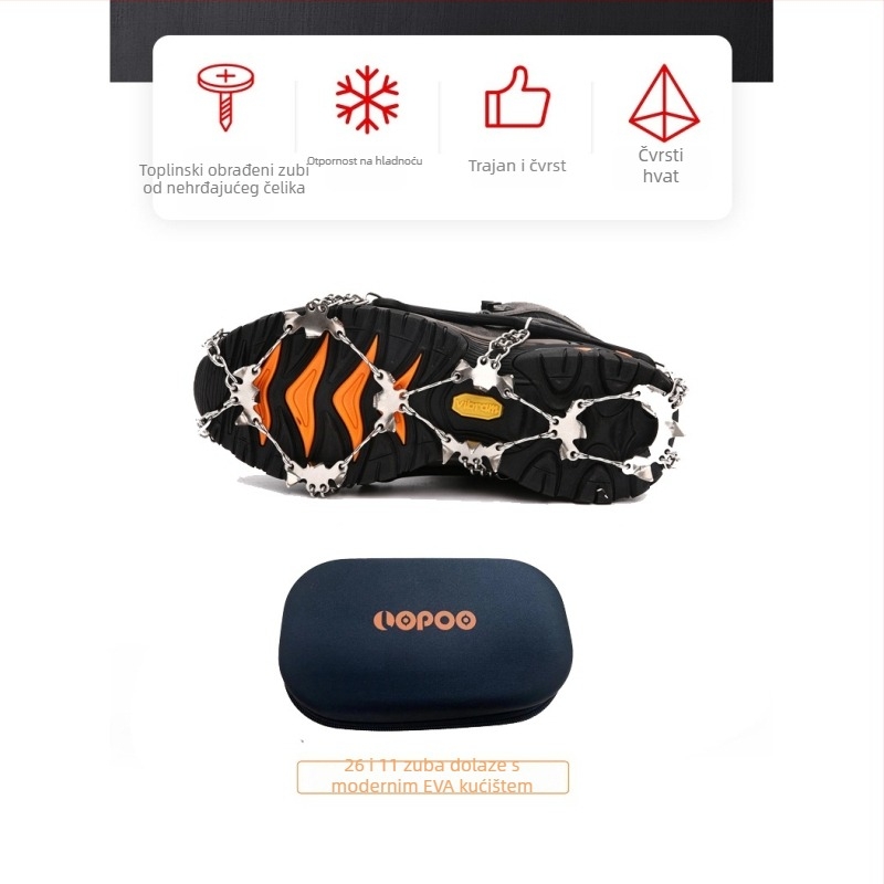 Kramponi od nehrđajućeg čelika za snijeg, s 11 i 26 zubima, protivklizni, za profesionalno planinarenje i penjanje po stijeni