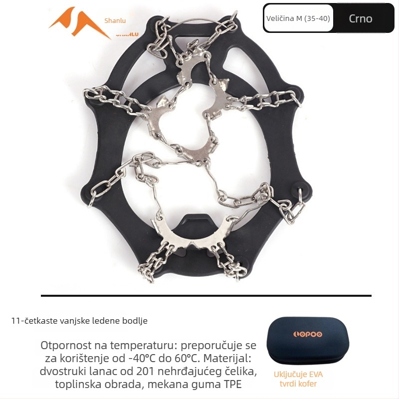 Kramponi od nehrđajućeg čelika za snijeg, s 11 i 26 zubima, protivklizni, za profesionalno planinarenje i penjanje po stijeni