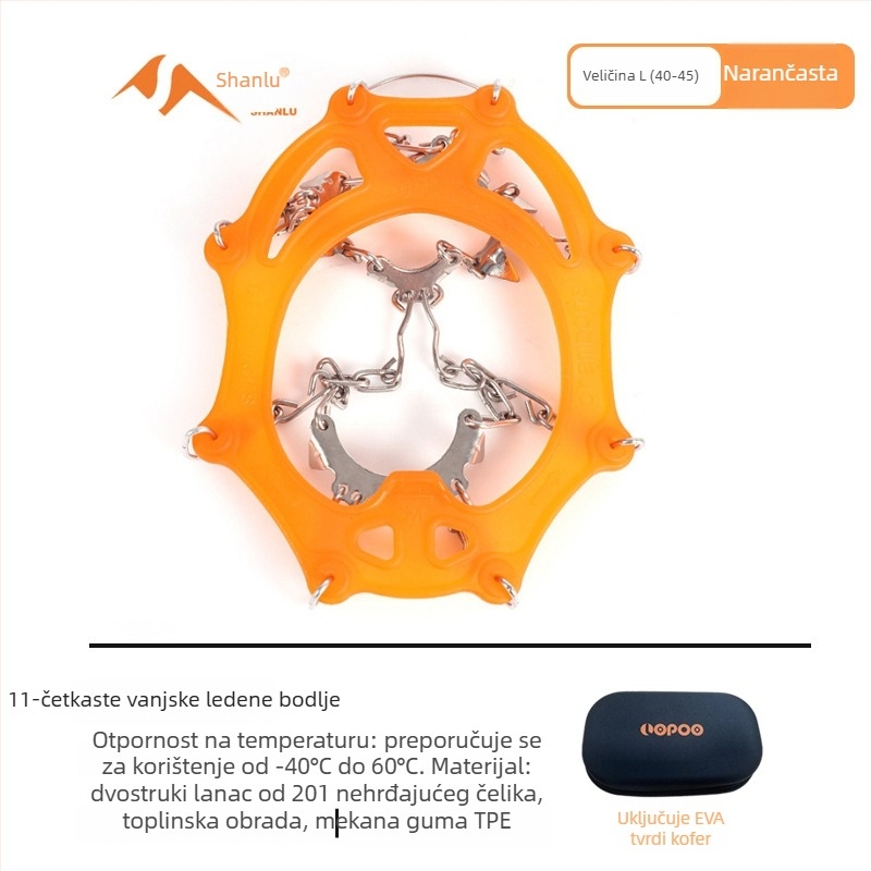 Kramponi od nehrđajućeg čelika za snijeg, s 11 i 26 zubima, protivklizni, za profesionalno planinarenje i penjanje po stijeni