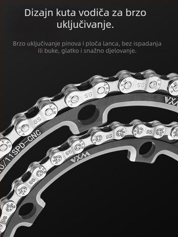 Lanac za bicikl za planinski i cestovni, 8 brzina, sekcija 116, razmak 7,2, karbonska čelika