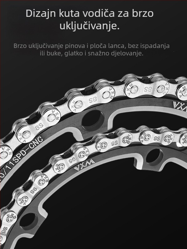 Lanac za bicikl za planinski i cestovni, 8 brzina, sekcija 116, razmak 7,2, karbonska čelika