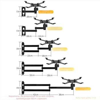 Pribor za projektorski stativ – željezna konstrukcija, nosivost 5 kg, stupac s 1 sekcijom, težina 500 g